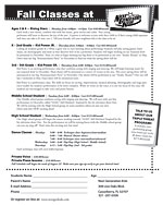 Click to download the Fall Class Schedule